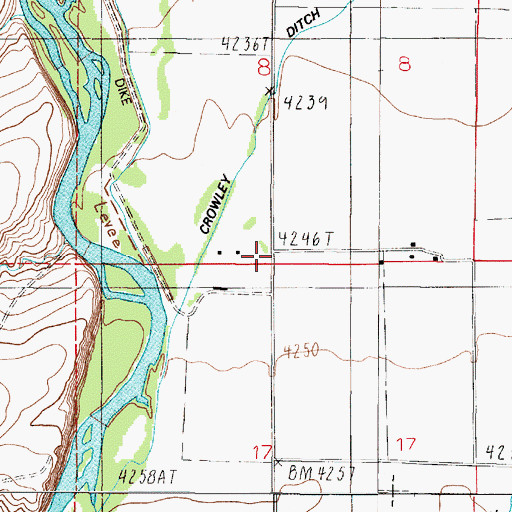 Topographic Map of 01S02E08CDDC01 Well, MT