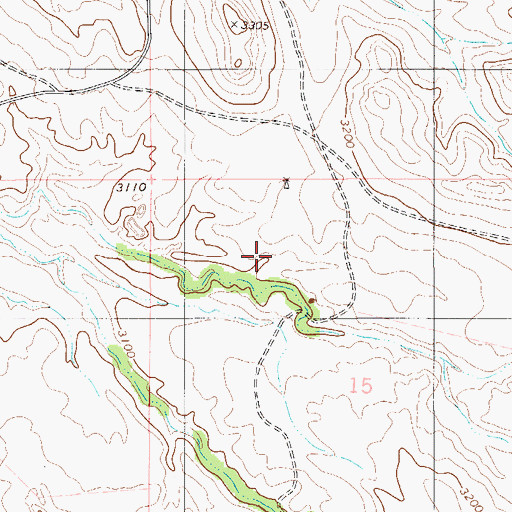 Topographic Map of 01S56E15BAC_01 Well, MT