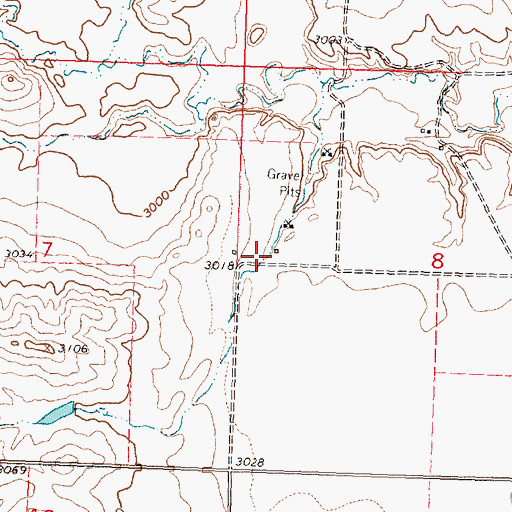 Topographic Map of 01S33E08BCC_01 Well, MT