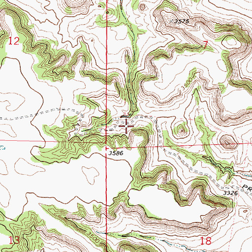 Topographic Map of 01S40E12DDD_01 Spring, MT
