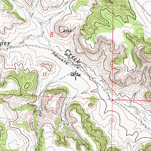 Topographic Map of 01S44E08DCAD01 Well, MT