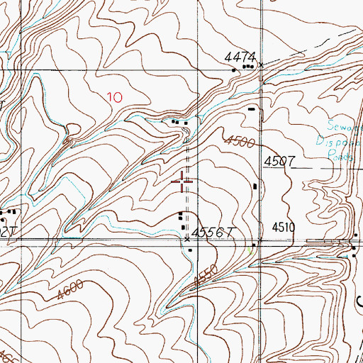 Topographic Map of 01S03E10DDBB01 Well, MT