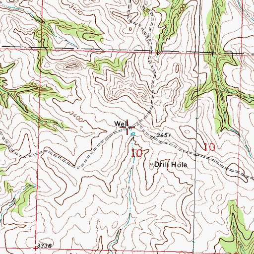 Topographic Map of 01S36E10BDDA01 Well, MT
