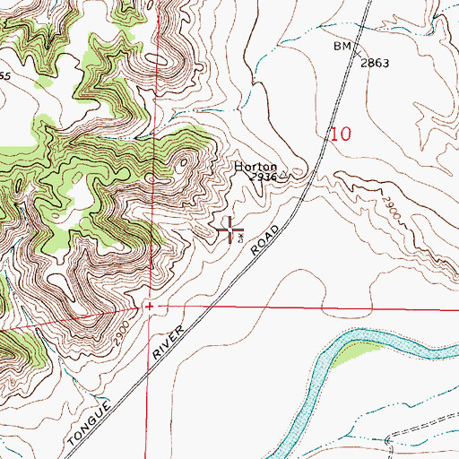 Topographic Map of 01S44E10CDBC01 Well, MT