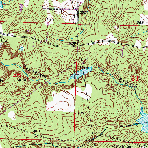 Topographic Map of Old Bitty Lake Dam, AR