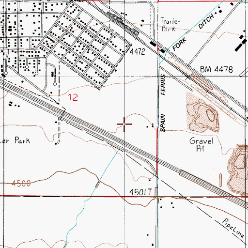 Topographic Map of 01S04E12DA__01 Well, MT