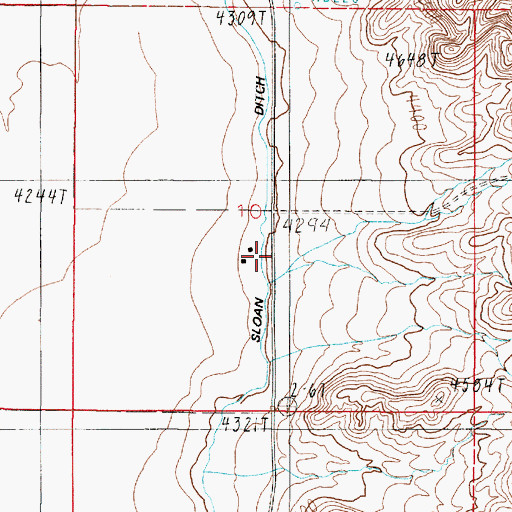 Topographic Map of 01S02E10CAAC01 Well, MT