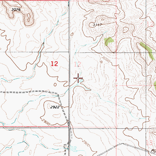 Topographic Map of 01S54E12DBAD01 Well, MT