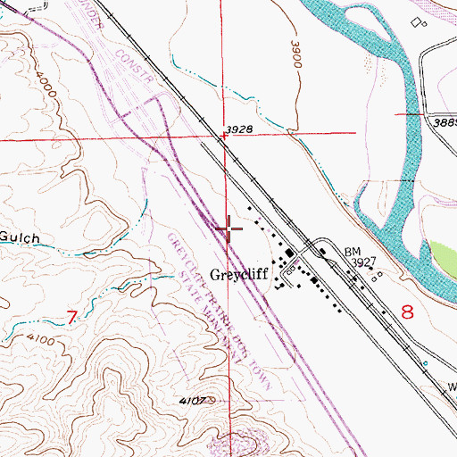 Topographic Map of 01S16E08BCBB01 Well, MT