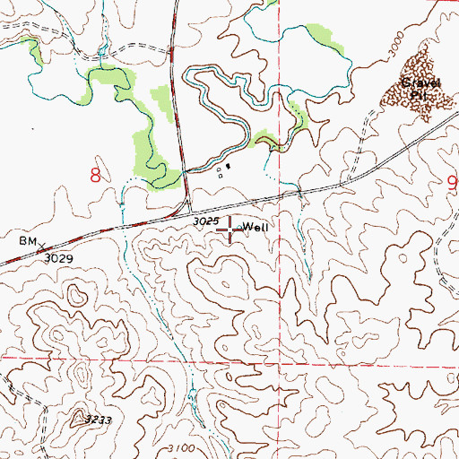 Topographic Map of 01S42E08DACA01 Well, MT