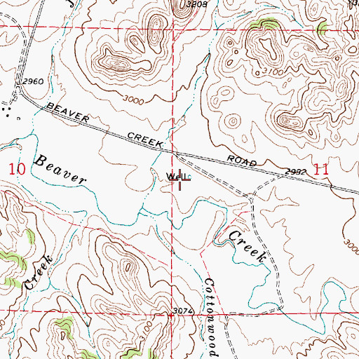 Topographic Map of 01S45E11CBBA01 Well, MT