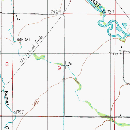 Topographic Map of 01S05E09ACCC01 Well, MT