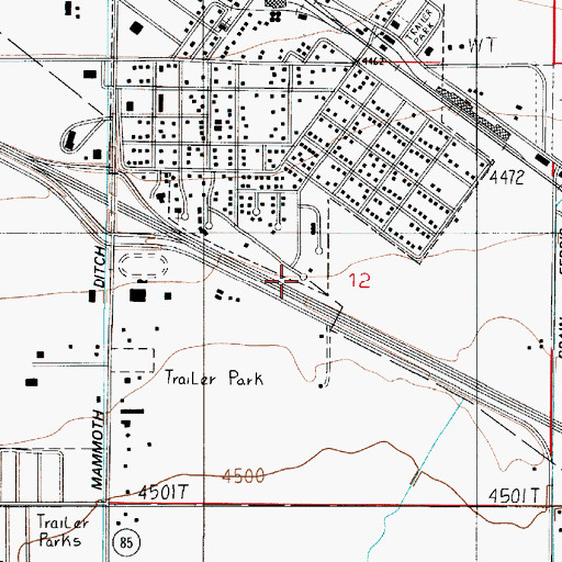 Topographic Map of 01S04E12CAAB01 Well, MT