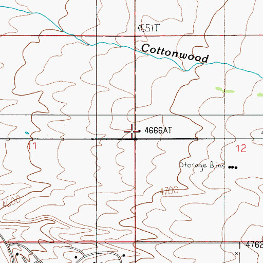 Topographic Map of 01S05E12BCCC02 Well, MT