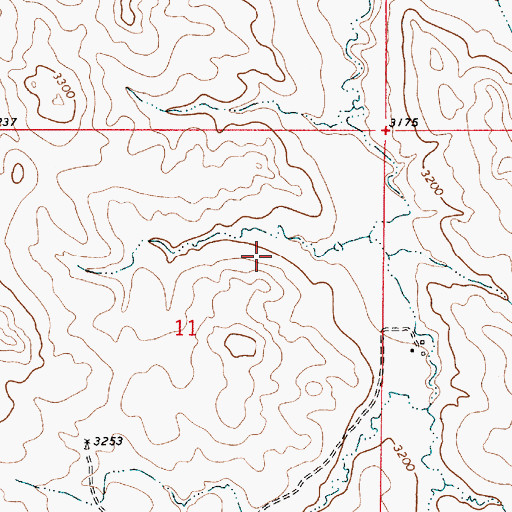 Topographic Map of 01S52E11CDBB01 Well, MT