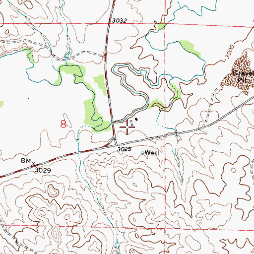 Topographic Map of 01S42E08ADCD02 Well, MT
