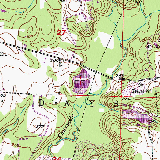 Topographic Map of Davis Lake Number Two, AR