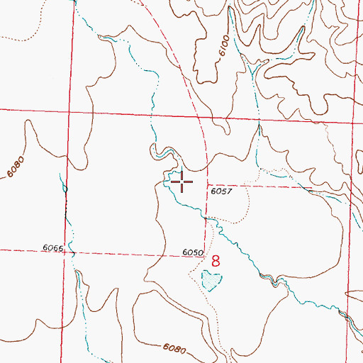 Topographic Map of 01S15W08BADD01 Well, MT