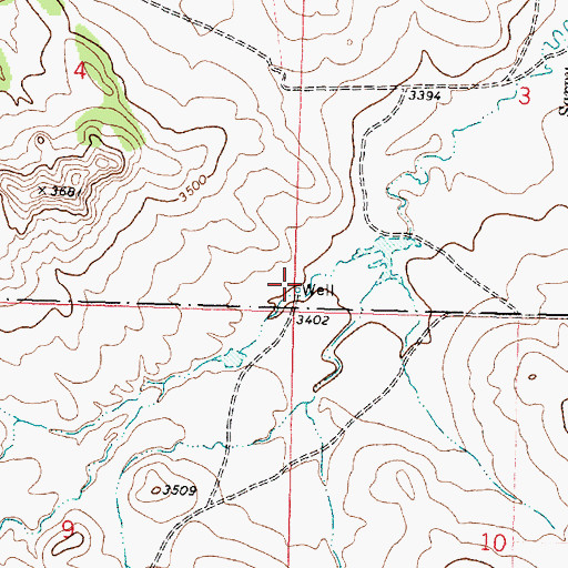 Topographic Map of 01S37E03CCCC01 Well, MT