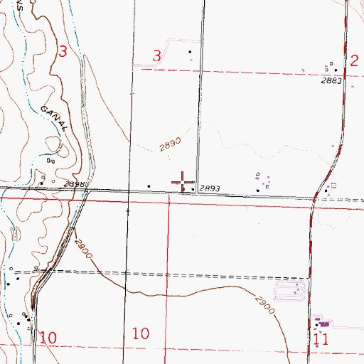 Topographic Map of 01S33E03DDDD01 Well, MT