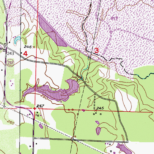 Topographic Map of Lower Lake, AR