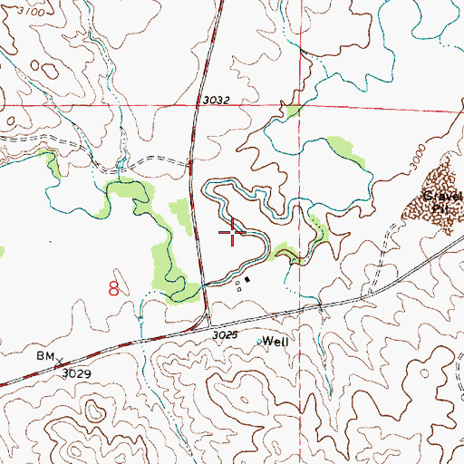 Topographic Map of 01S42E08ADCB01 Well, MT