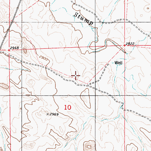 Topographic Map of 03S54E04DCDA01 Well, MT