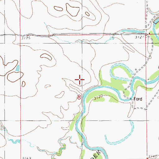 Topographic Map of 01S60E08ACBC01 Well, MT
