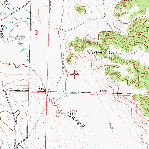 Topographic Map of 01S37E02CDBC01 Well, MT