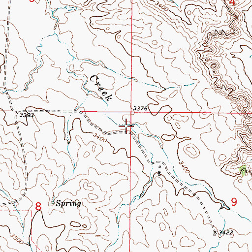 Topographic Map of 01S50E08AAAD01 Well, MT