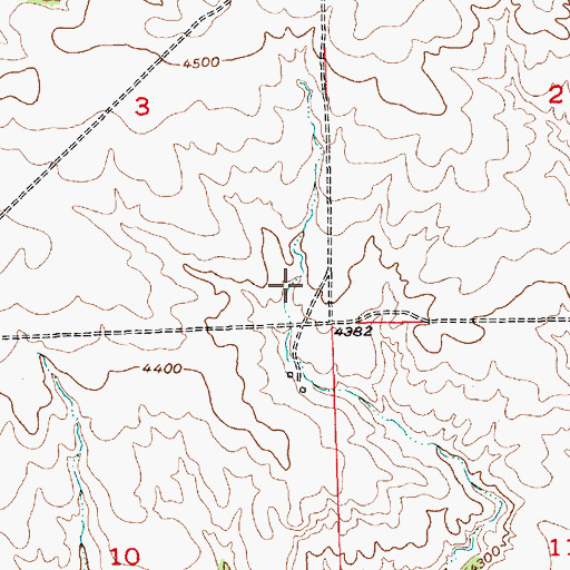 Topographic Map of 01S19E03DDDA01 Well, MT