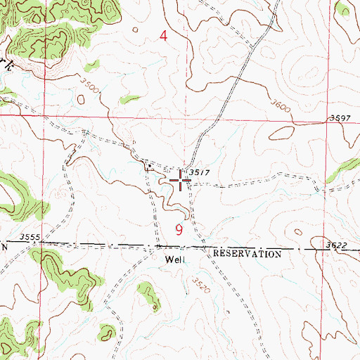 Topographic Map of 01N38E09BADD01 Well, MT