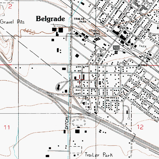 Topographic Map of 01S04E12BB__01 Well, MT