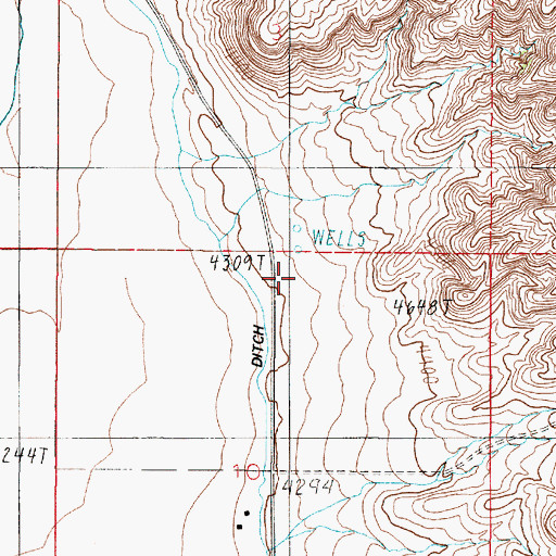 Topographic Map of 01S02E10ABBB01 Well, MT
