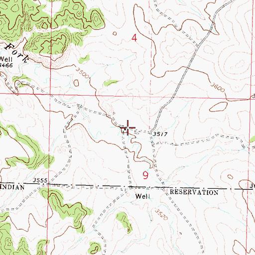 Topographic Map of 01S38E09BADD01 Well, MT