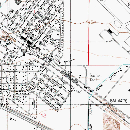 Topographic Map of 01S04E01DDCC01 Well, MT