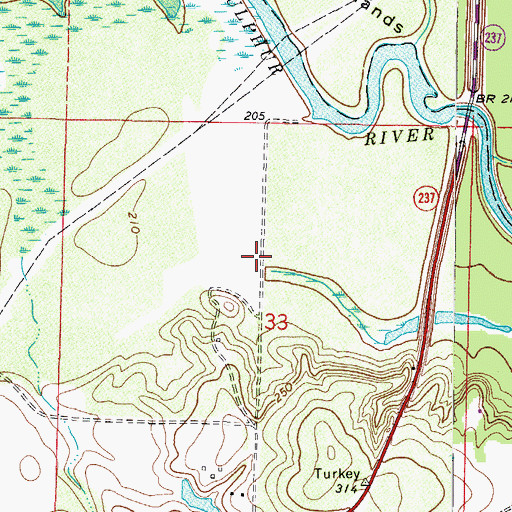 Topographic Map of Alex Smith Lake Dam, AR