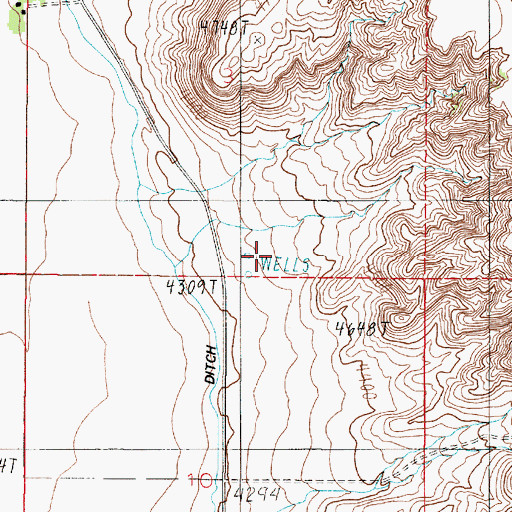 Topographic Map of 01S02E03DCC_01 Well, MT