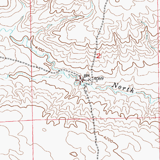 Topographic Map of 01S21E02CADC01 Well, MT