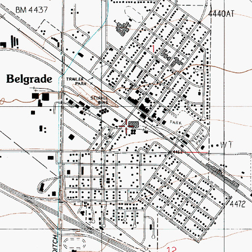 Topographic Map of 01S04E01CDCB01 Well, MT