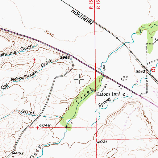 Topographic Map of 01S15E01DAAC01 Well, MT