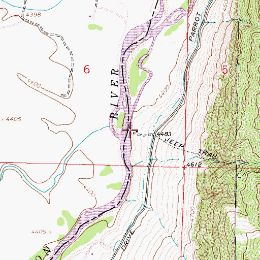 Topographic Map of 01S04W06DDBC01 Well, MT