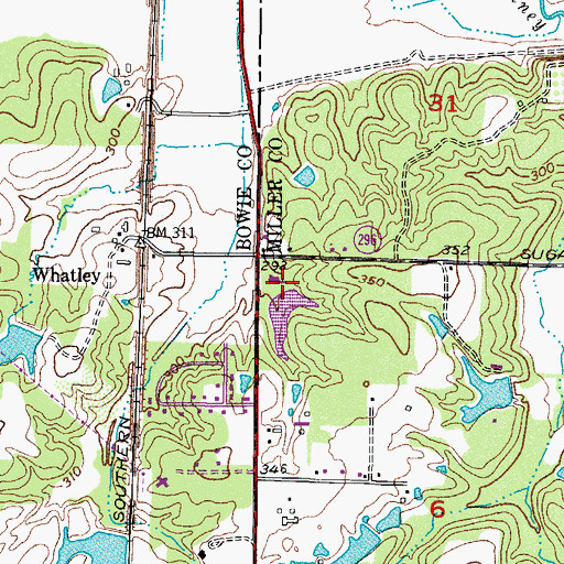 Topographic Map of State Line Lake Dam, AR