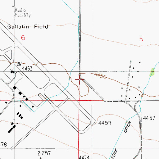 Topographic Map of 01S05E05CCBB01 Well, MT