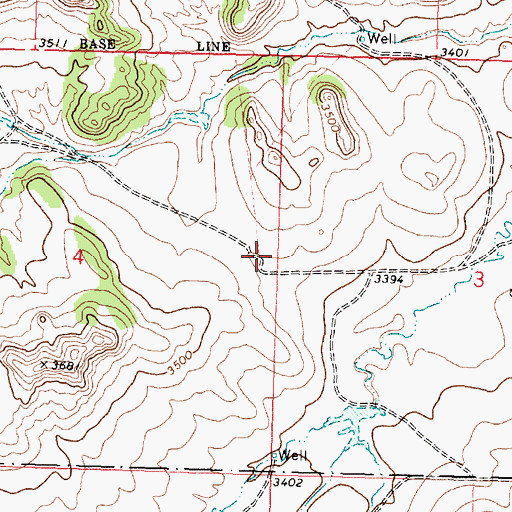 Topographic Map of 01S37E04ADDD01 Well, MT