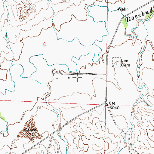 Topographic Map of 01S42E04DDBB01 Well, MT