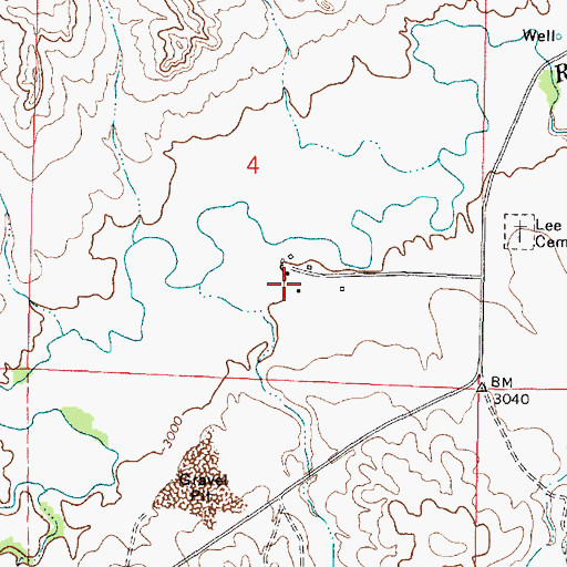 Topographic Map of 01S42E04DCAA01 Well, MT