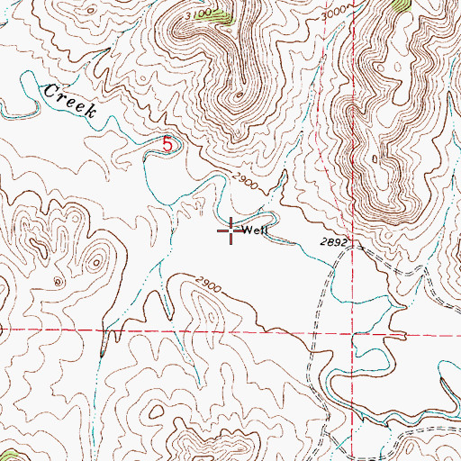 Topographic Map of 01S45E05DBDC01 Well, MT