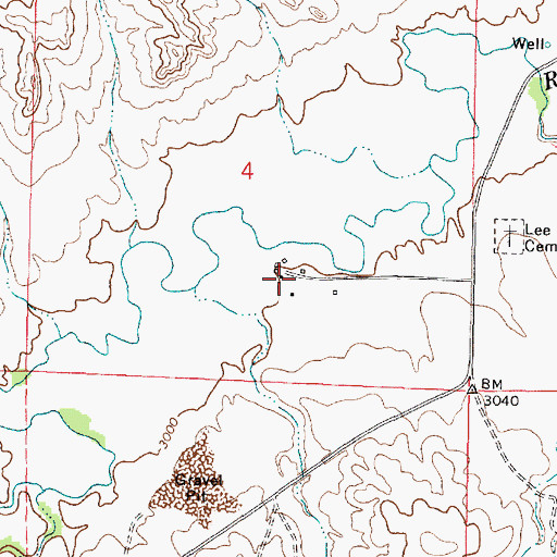 Topographic Map of 01S42E04DCAA02 Well, MT