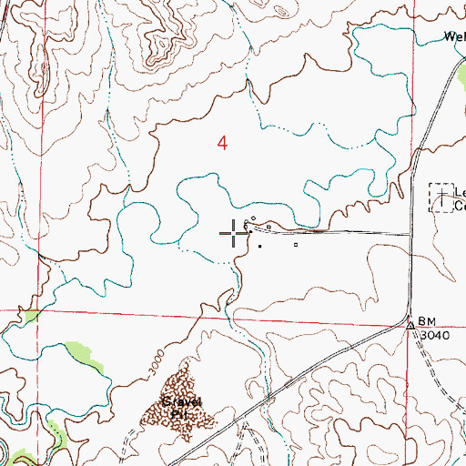 Topographic Map of 01S42E04DBCC01 Well, MT